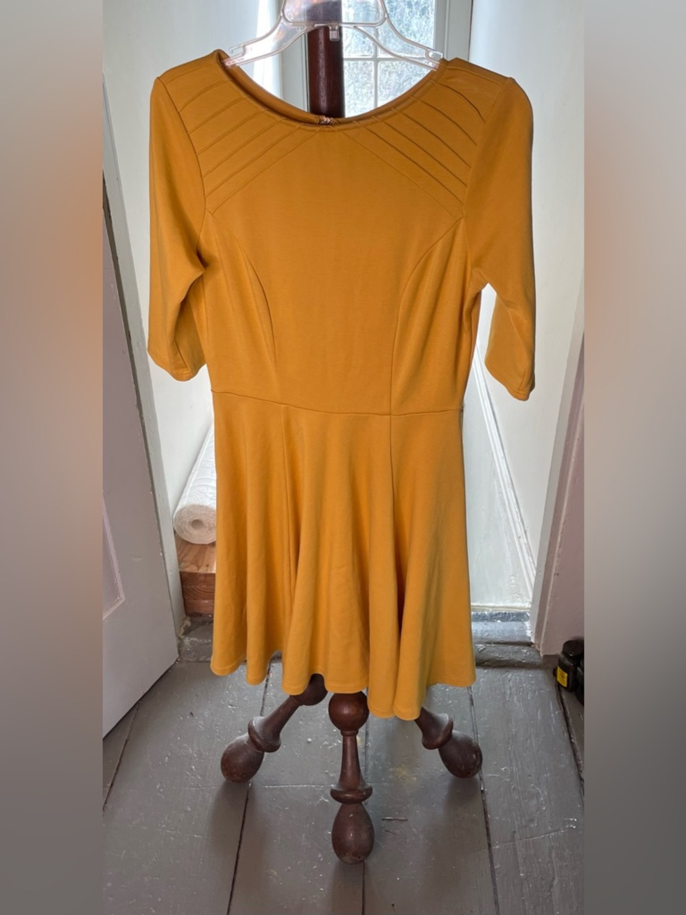 Unique Vintage Mustard Skater Dress